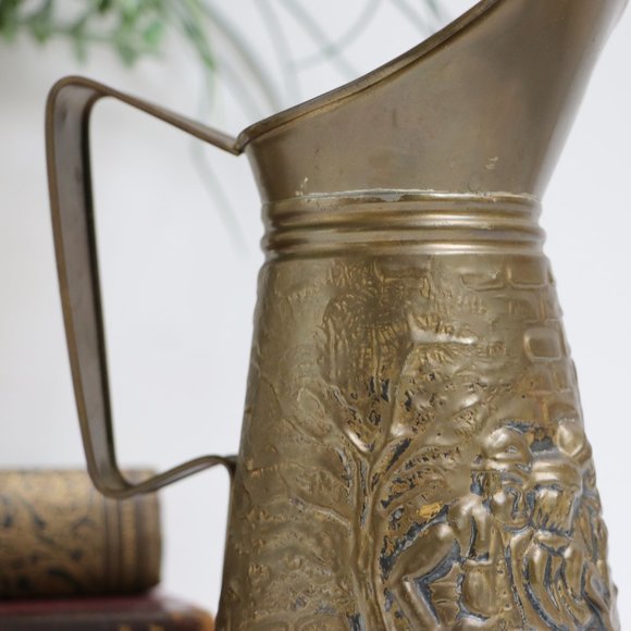 Vintage English Peerage Gold Brass Metal Pitcher - Picture 5 of 8